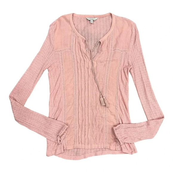 Lucky Brand Pink Drop Needle Boho Top XS - Picture 1 of 4